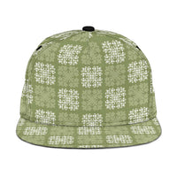 Vesuvian Green Palaka Quilt Hawaii Snapback Cap Traditional Hawaii-plaid Pattern - Polynesian Pride