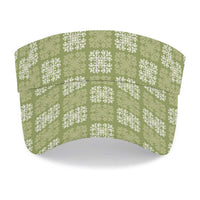 Vesuvian Green Palaka Quilt Hawaii Sun Visor Cap Traditional Hawaii-plaid Pattern LT14 - Polynesian Pride