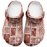 Vintage Aloha Block Quilt Clogs Shoes Red Inspired Lei Motifs LT9 Red - Polynesian Pride