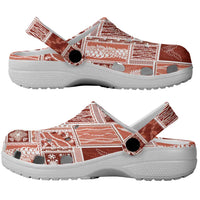 Vintage Aloha Block Quilt Clogs Shoes Red Inspired Lei Motifs LT9 - Polynesian Pride