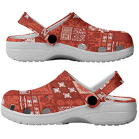 Vintage Hawaiian Quilting Patterns Clogs Shoes Red Style Tribal Fabric Patchwork - Polynesian Pride
