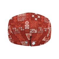 Vintage Hawaiian Quilting Patterns Jeff Hat Red Style Tribal Fabric Patchwork - Polynesian Pride