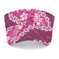 Vintage Pink Polynesia Sun Visor Cap Plumeria With Hibiscus Tropical Vibes LT14 - Polynesian Pride