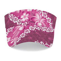 Vintage Pink Polynesia Sun Visor Cap Plumeria With Hibiscus Tropical Vibes LT14 - Polynesian Pride
