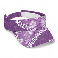 Vintage Purple Polynesia Sun Visor Cap Plumeria With Hibiscus Tropical Vibes LT14 Universal Fit Purple - Polynesian Pride