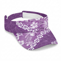 Vintage Purple Polynesia Sun Visor Cap Plumeria With Hibiscus Tropical Vibes LT14 Universal Fit Purple - Polynesian Pride