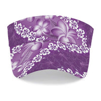 Vintage Purple Polynesia Sun Visor Cap Plumeria With Hibiscus Tropical Vibes LT14 - Polynesian Pride