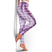 Violet Hawaii Palaka Leggings Hawaiian Honohono Lei LT05 - Polynesian Pride
