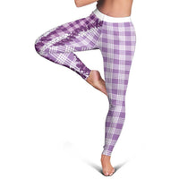 Violet Hawaii Palaka Leggings Hawaiian Honohono Lei LT05 - Polynesian Pride