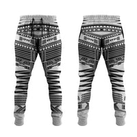 White Samoa Pea Tattoo Inspired Jogger Pants LT05 White - Polynesian Pride