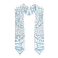 White Sunday Lotu Tamaiti Graduation Stole Polynesian Wave Pastel Cyan LT9 - Polynesian Pride