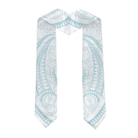White Sunday Lotu Tamaiti Graduation Stole Polynesian Wave Pastel Cyan LT9 - Polynesian Pride