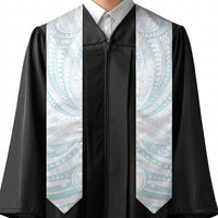 White Sunday Lotu Tamaiti Graduation Stole Polynesian Wave Pastel Cyan LT9 - Polynesian Pride