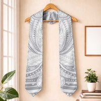 White Sunday Lotu Tamaiti Graduation Stole Polynesian Wave Pastel Gray LT9 One Size Gray - Polynesian Pride