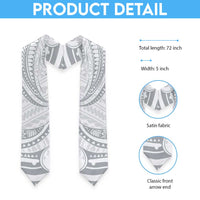 White Sunday Lotu Tamaiti Graduation Stole Polynesian Wave Pastel Gray LT9 - Polynesian Pride