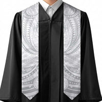 White Sunday Lotu Tamaiti Graduation Stole Polynesian Wave Pastel Gray LT9 - Polynesian Pride