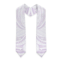 White Sunday Lotu Tamaiti Graduation Stole Polynesian Wave Pastel Mauve LT9 - Polynesian Pride