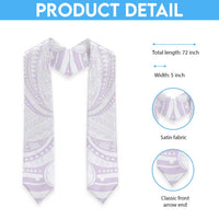 White Sunday Lotu Tamaiti Graduation Stole Polynesian Wave Pastel Mauve LT9 - Polynesian Pride