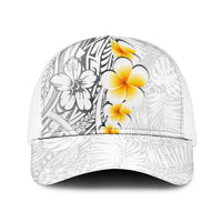 White Tropical Plumeria With Galaxy Polynesian Art Baseball Net Cap LT14 One Size White White - Polynesian Pride