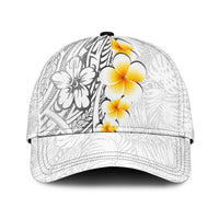 White Tropical Plumeria With Galaxy Polynesian Art Classic Cap LT14 Universal Fit White - Polynesian Pride