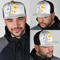 White Tropical Plumeria With Galaxy Polynesian Art Mesh Trucker Cap LT14 - Polynesian Pride