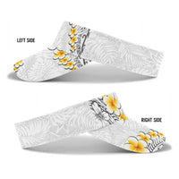 White Tropical Plumeria With Galaxy Polynesian Art Sun Visor Cap LT14 - Polynesian Pride