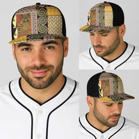 Yellow Aotearoa Kowhaiwhai Pattern Baseball Net Cap NZ Maori Quilt Style - Polynesian Pride