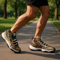 Yellow Aotearoa Kowhaiwhai Pattern Sneakers J11 NZ Maori Quilt Style - Polynesian Pride