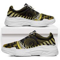 Yellow Matariki New Zealand Chunky Sneakers Maori Poutama Galaxy Vibes LT14 Yellow - Polynesian Pride
