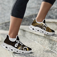 Yellow New Zealand Clunky Sneakers Aotearoa Silver Fern With Manaia Maori Unique LT14 - Polynesian Pride