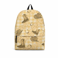 Yellow Palaka Hawaii Cowboy Backpack Puakenikeni Lei Paniolo Papale Seamless Vibes LT14 Yellow - Polynesian Pride