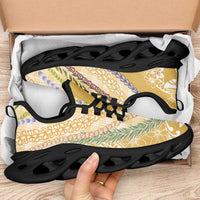 Yellow Palaka Hawaii Leis Clunky Sneakers Hawaiian-plaid Elegant Tropical Vibes LT14 - Polynesian Pride