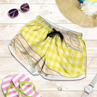 Yellow Palaka Hawaii Leis Elegant Vibes Shorts for Women LT14 Yellow - Polynesian Pride