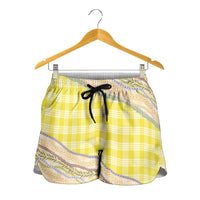 Yellow Palaka Hawaii Leis Elegant Vibes Shorts for Women LT14 - Polynesian Pride