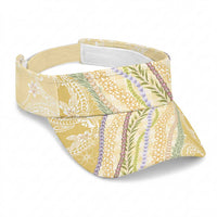 Yellow Palaka Hawaii Leis Sun Visor Cap Hawaiian-plaid Elegant Tropical Vibes LT14 Universal Fit Yellow - Polynesian Pride
