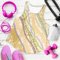Yellow Palaka Hawaii Leis Women Racerback Tank Hawaiian-plaid Elegant Tropical Vibes LT14 Yellow - Polynesian Pride