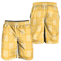 Yellow Palaka Quilt Hawaii Shorts for Men Traditional Hawaii-plaid Pattern LT14 - Polynesian Pride