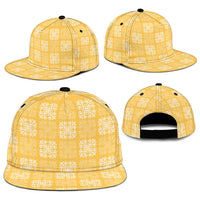 Yellow Palaka Quilt Hawaii Snapback Cap Traditional Hawaii-plaid Pattern - Polynesian Pride