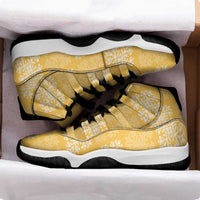 Yellow Palaka Quilt Hawaii Sneakers J11 Traditional Hawaii-plaid Pattern - Polynesian Pride