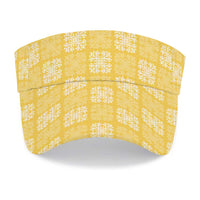Yellow Palaka Quilt Hawaii Sun Visor Cap Traditional Hawaii-plaid Pattern LT14 - Polynesian Pride