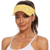 Yellow Palaka Quilt Hawaii Sun Visor Cap Traditional Hawaii-plaid Pattern LT14 - Polynesian Pride