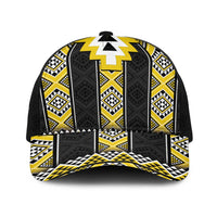 Yellow Taniko Aotearoa Baseball Net Cap Niho Taniwha Mix Poutama LT14 One Size Black Yellow - Polynesian Pride