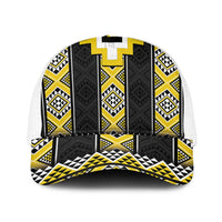 Yellow Taniko Aotearoa Mesh Trucker Cap Niho Taniwha Mix Poutama - Polynesian Pride