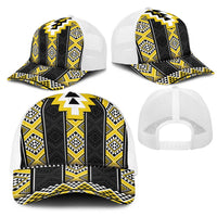 Yellow Taniko Aotearoa Mesh Trucker Cap Niho Taniwha Mix Poutama LT14 - Polynesian Pride