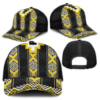 Yellow Taniko Aotearoa Mesh Trucker Cap Niho Taniwha Mix Poutama - Polynesian Pride
