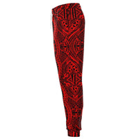 Polynesian Symmetry Red Joggers - Polynesian Pride