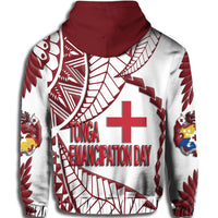 Tonga Hoodie Emancipation Day Kupesi Pattern No.1 White LT9 - Polynesian Pride