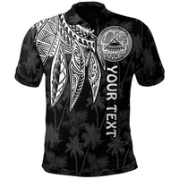 American Samoa Custom Polo Shirt Polynesian Wings (White) Unisex White - Polynesian Pride
