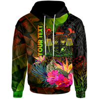 Fiji Polynesian Custom Hoodie Hibiscus and Banana Leaves Unisex Reggae - Polynesian Pride