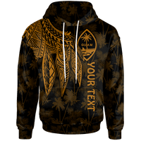 Guam Custom Hoodie Polynesian Wings (Golden) Unisex Golden - Polynesian Pride